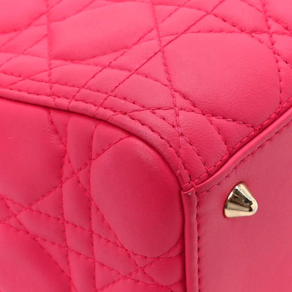 Lambskin Cannage Medium Lady Dior Fuchsia AT My store