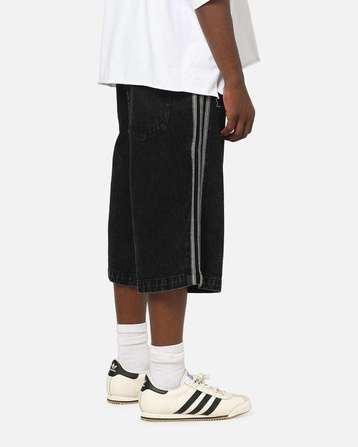 Best-Selling Adidas Firebird Denim Shorts Black Denim