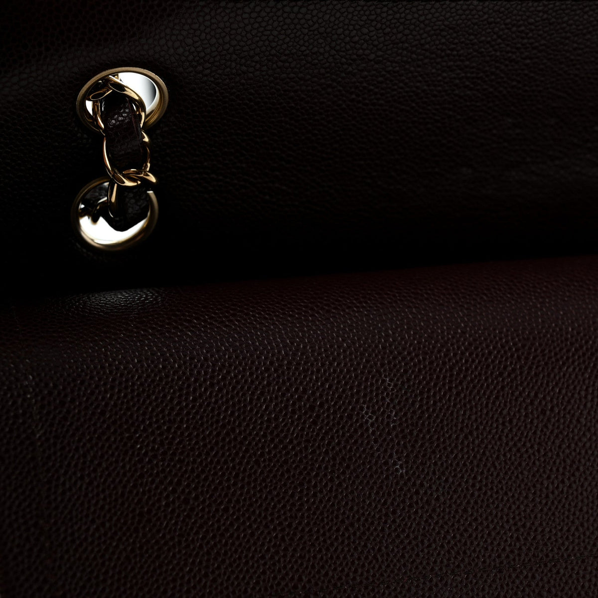 Caviar Quilted Medium Double Flap Dark Brown At My store