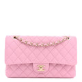 Caviar Quilted Medium Double Flap Light Pink At My store