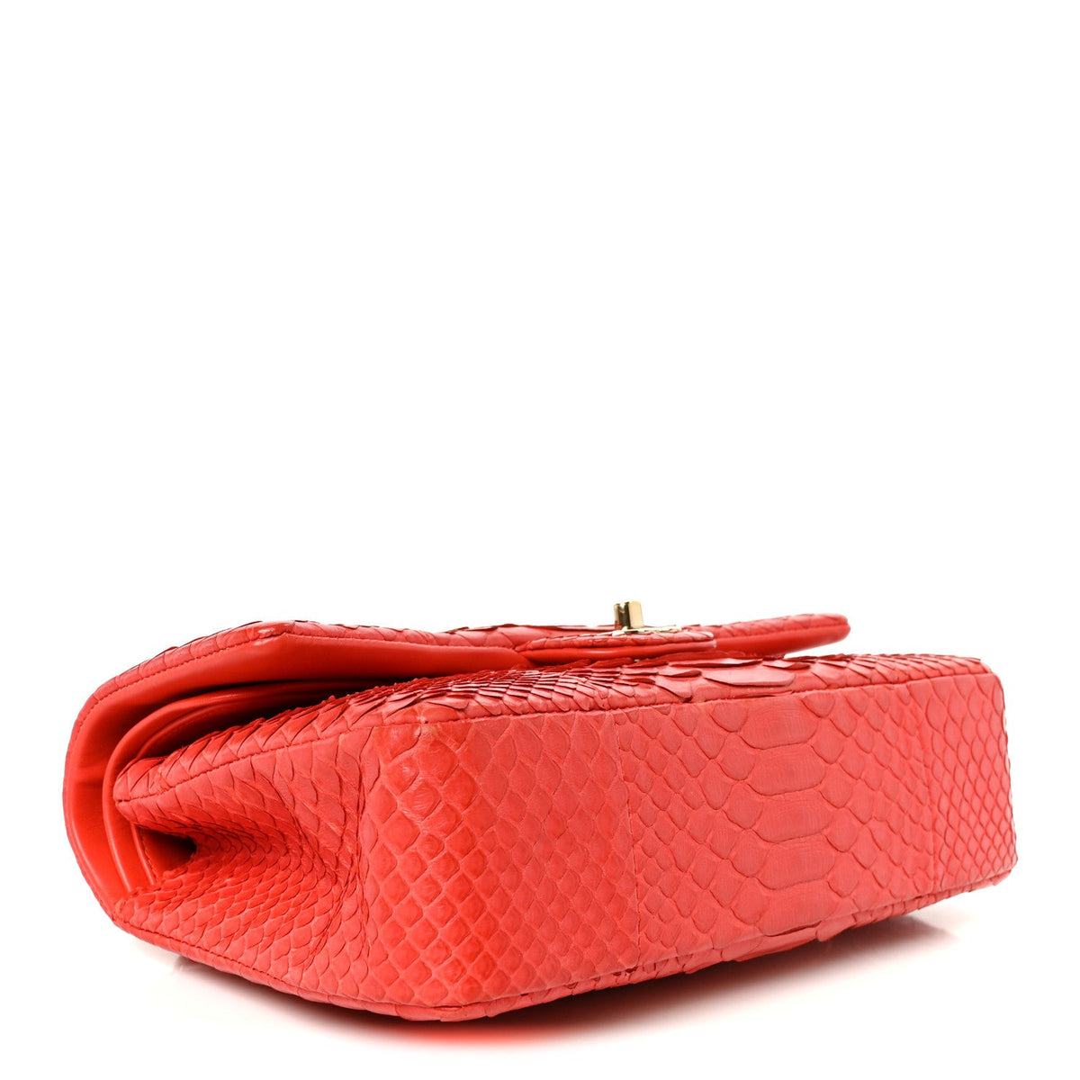 Snakeskin Medium Double Flap Red At My store