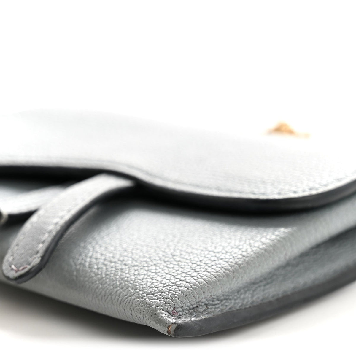 Goatskin Nano Saddle Chain Pouch Blue AT My store