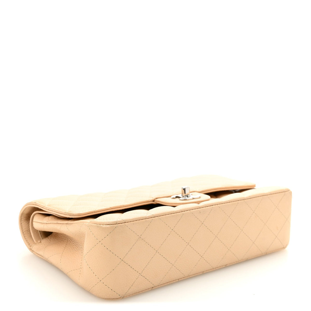 Caviar Quilted Medium Double Flap Beige Clair At My store