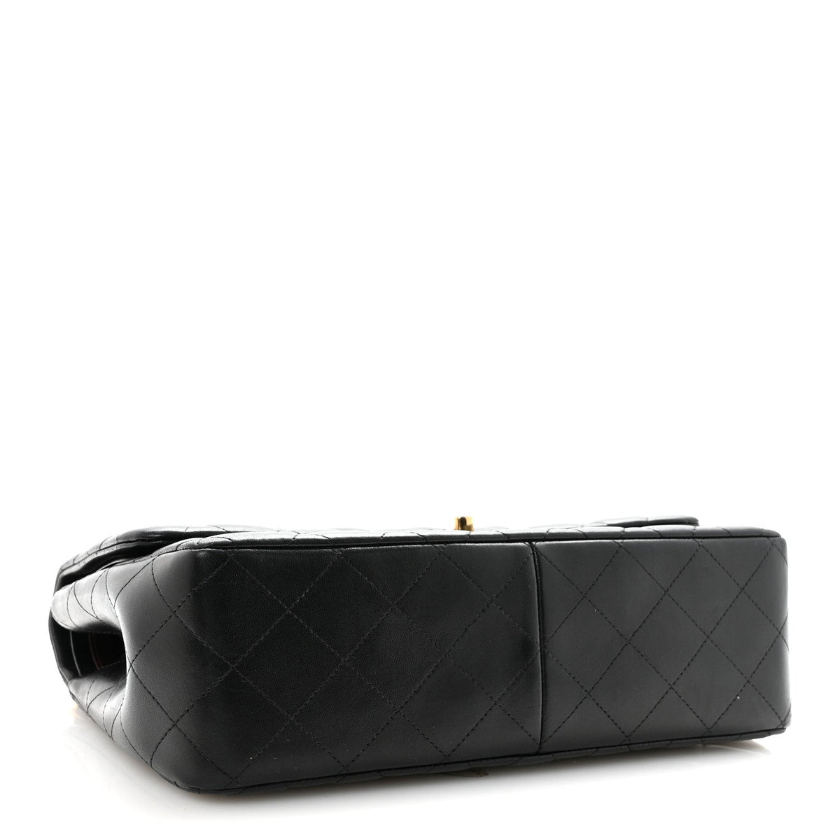 Lambskin Quilted Jumbo Double Flap Black At My store
