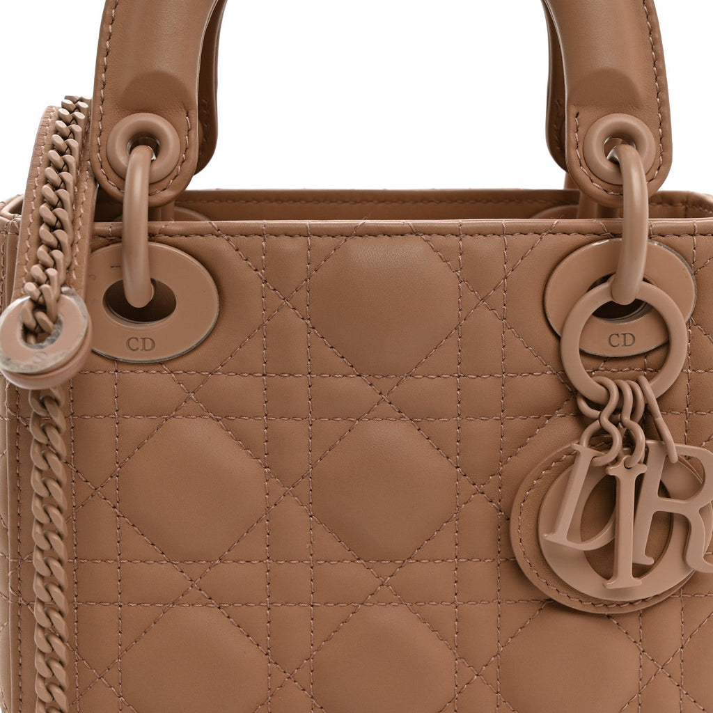 Ultra Matte Calfskin Cannage Mini Lady Dior Light Beige AT My store