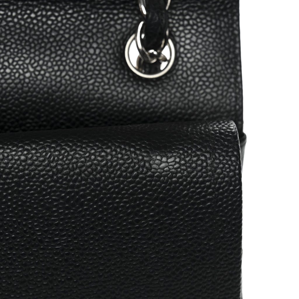 Caviar Quilted Jumbo Double Flap Black At My store