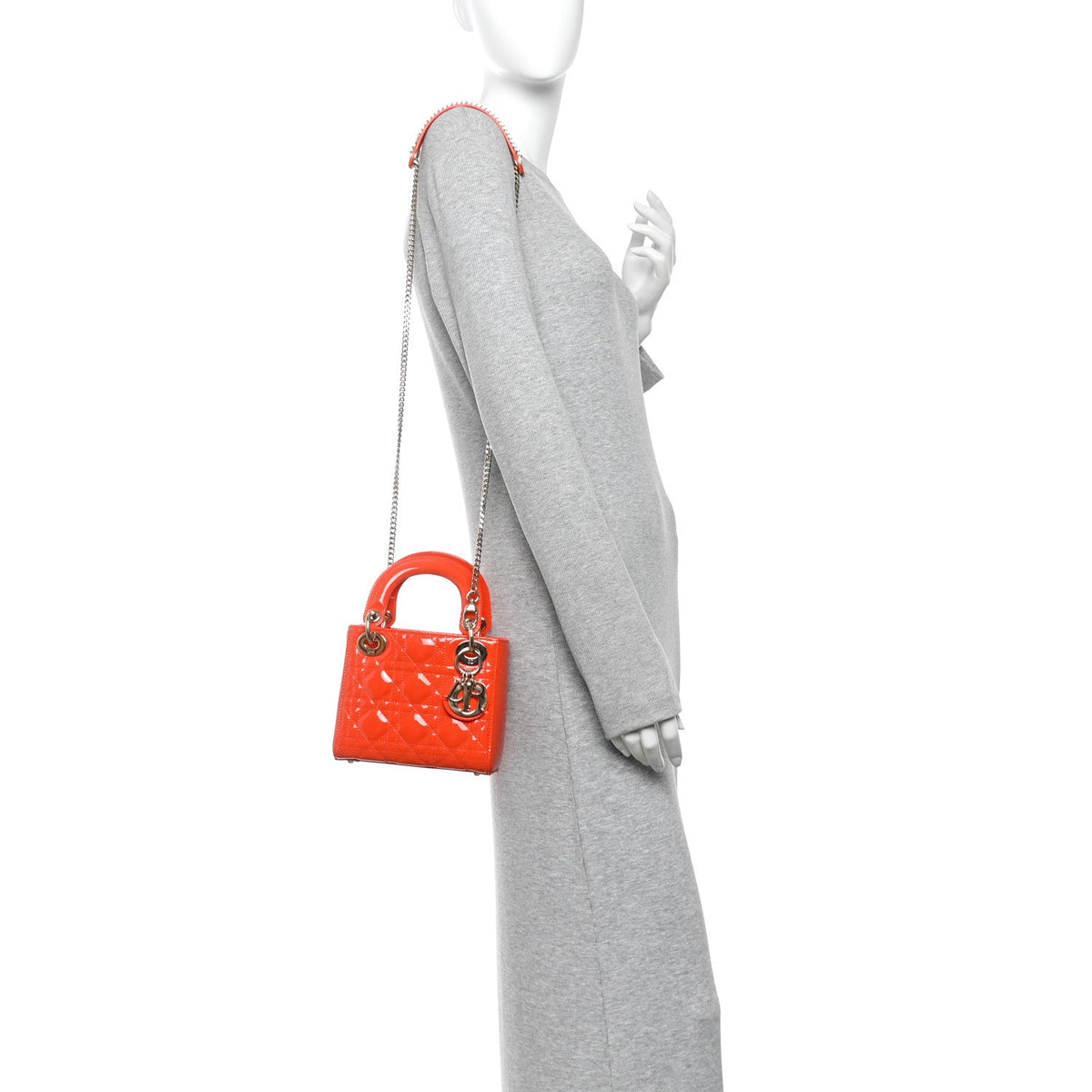 Patent Cannage Mini Lady Dior Orange AT My store