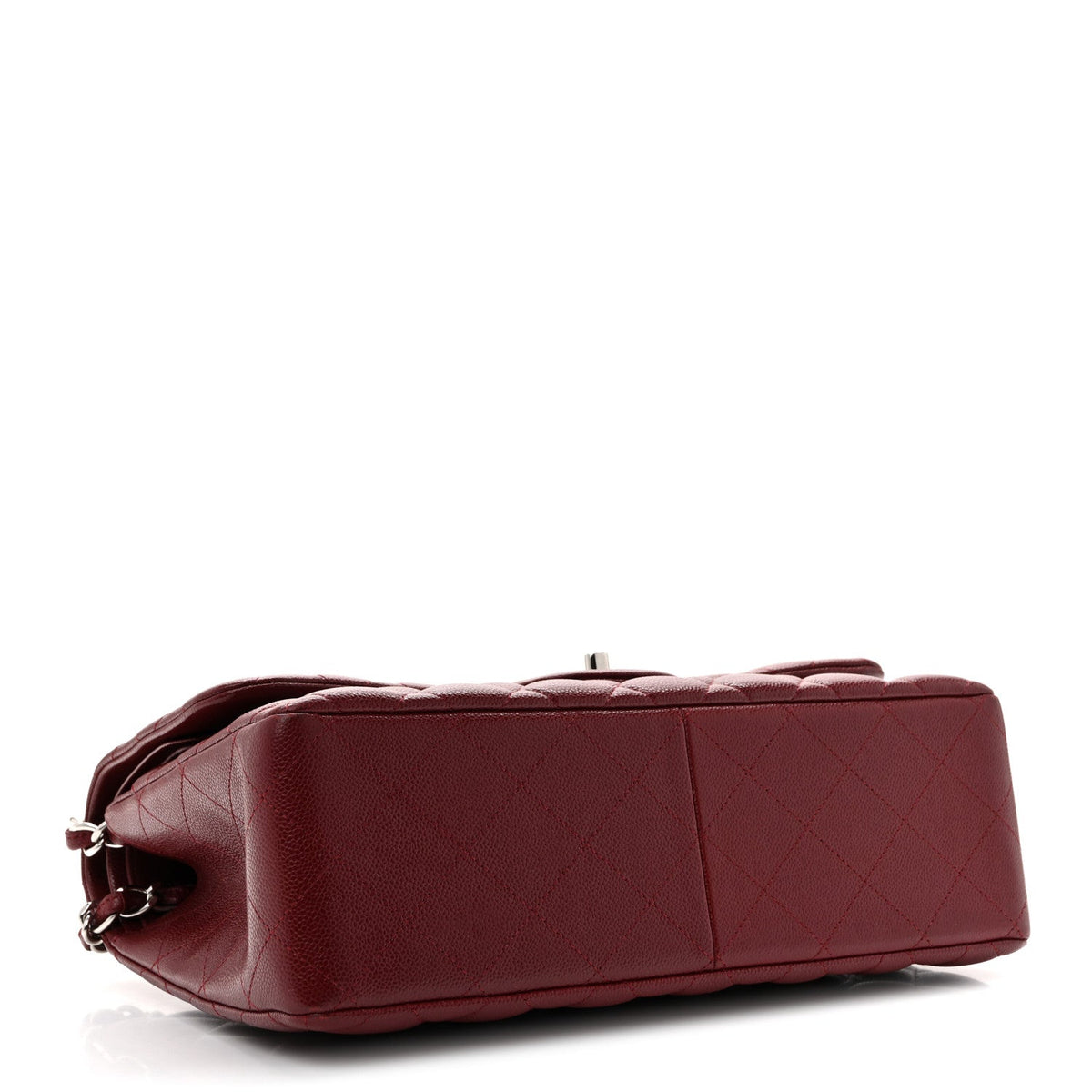 Caviar Quilted Jumbo Double Flap Burgundy At My store