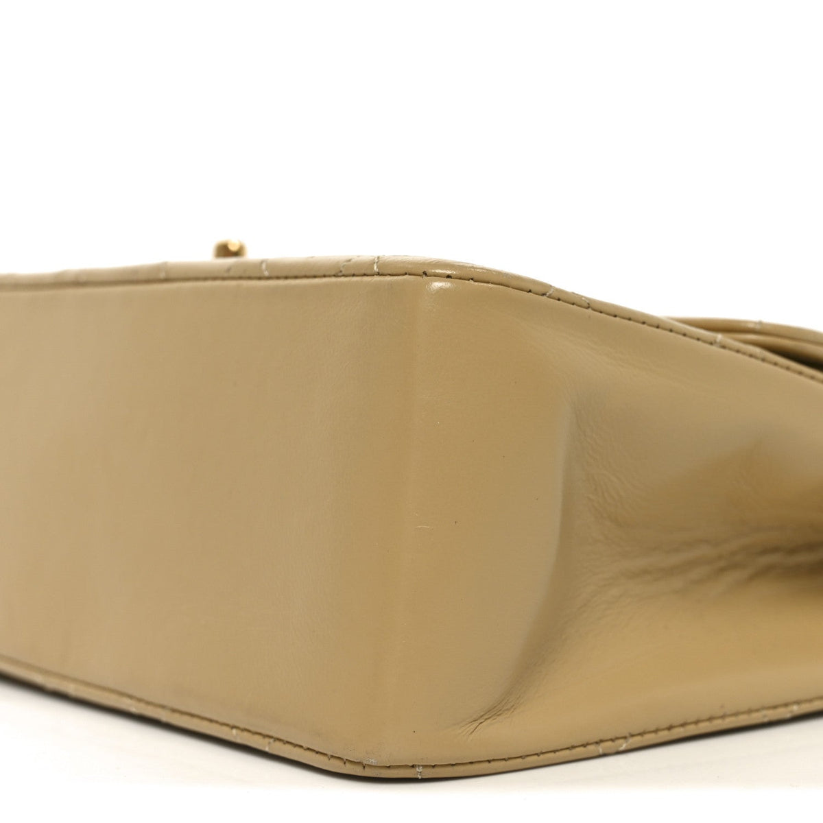 Lambskin Quilted Medium Double Flap Beige At My store
