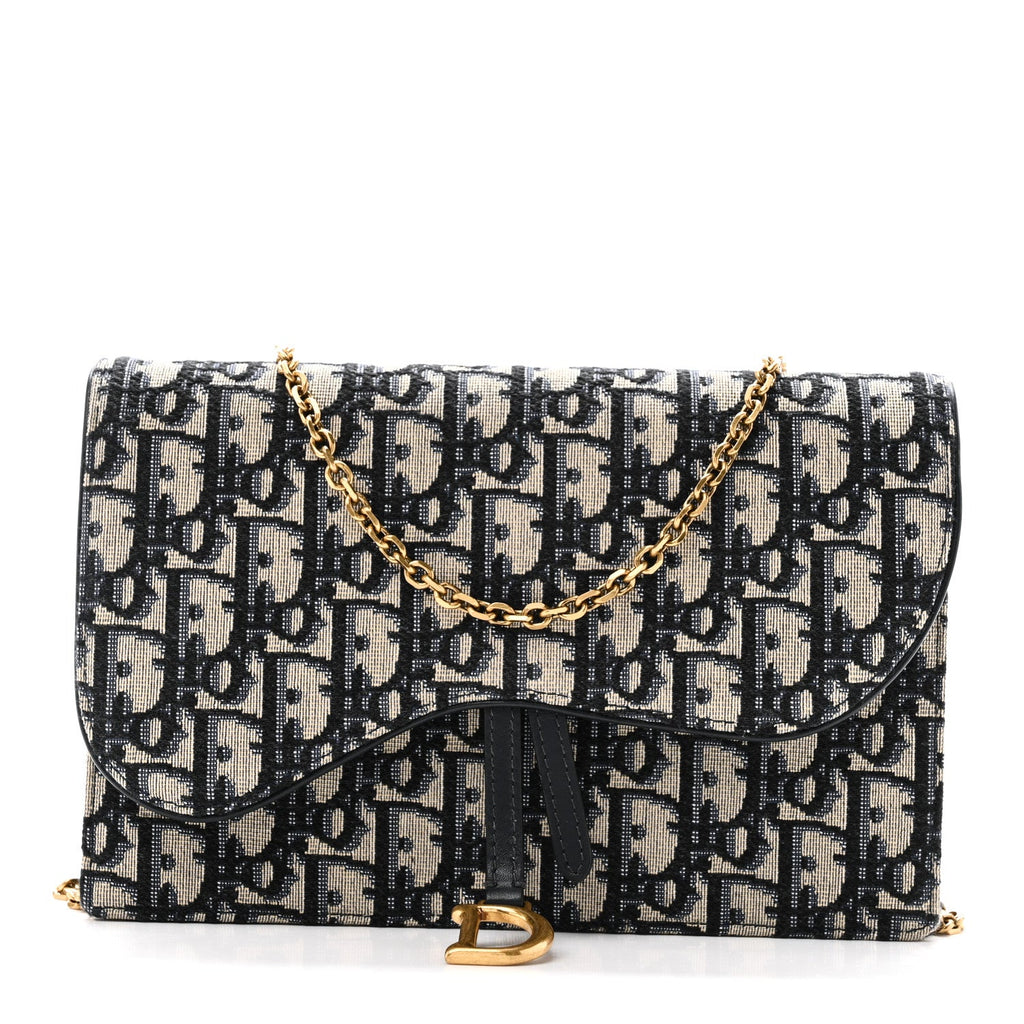 Oblique Saddle Chain Pouch Blue AT My store