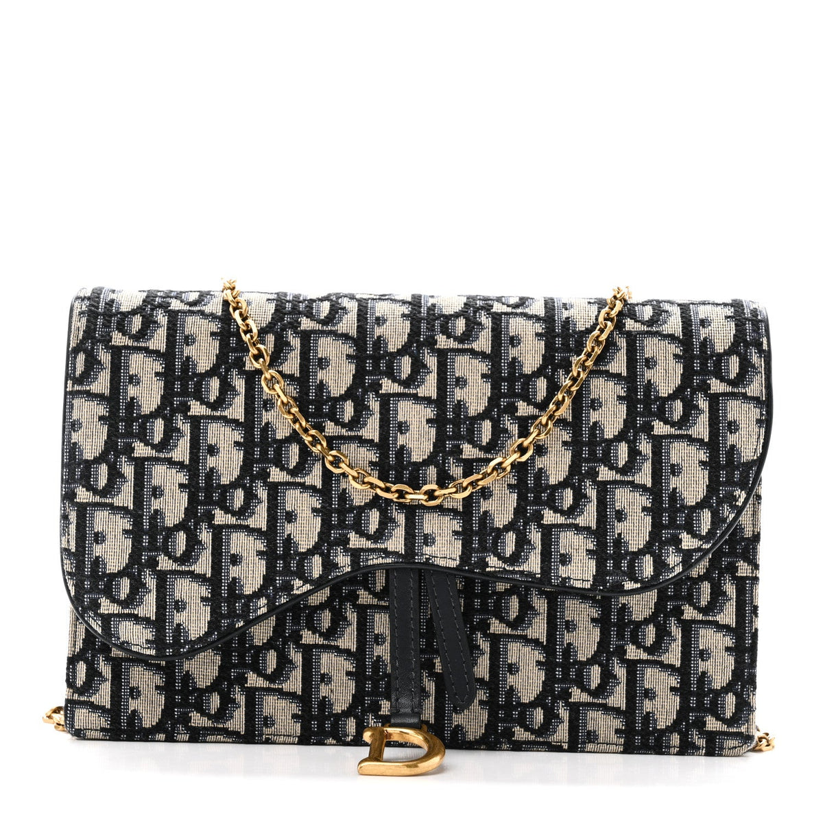 Oblique Saddle Chain Pouch Blue AT My store
