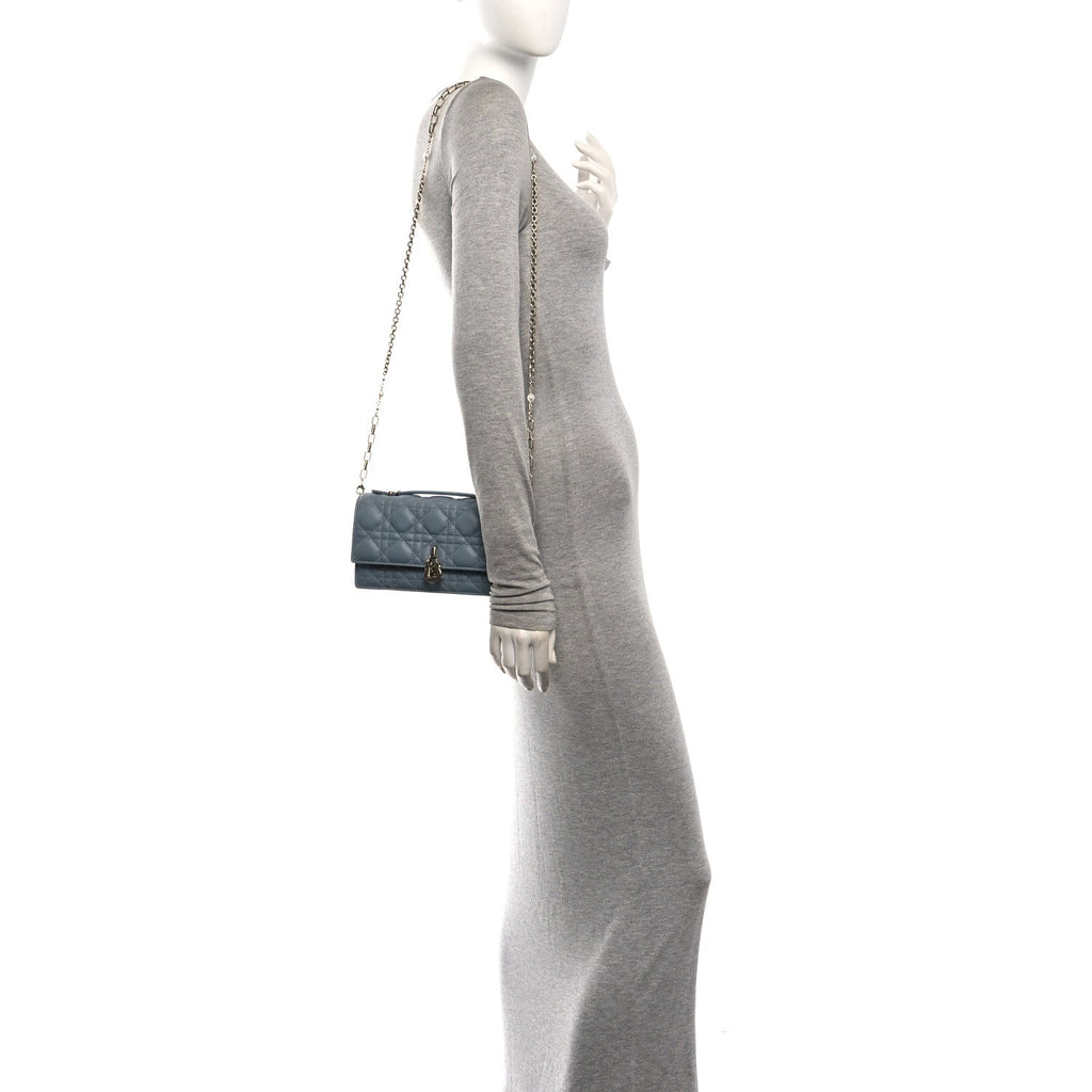 Lambskin Cannage Mini My Dior Top Handle Clutch Cloud Blue AT My store