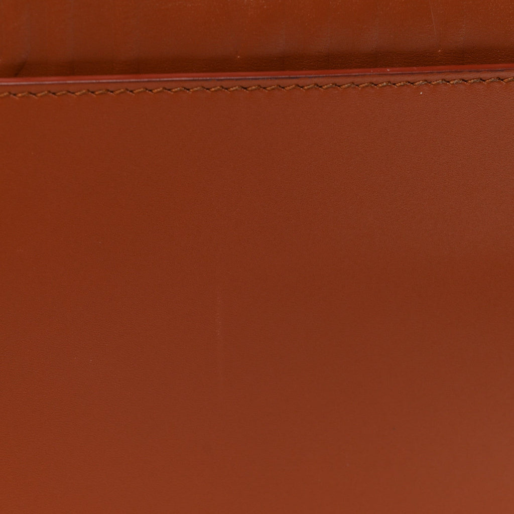 Box Calfskin Medium Bobby Flap Dark Tan AT My store