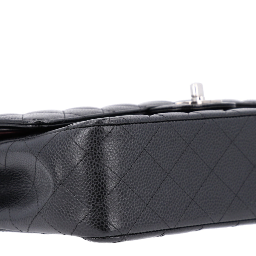 Caviar Quilted Medium Double Flap Black At My store