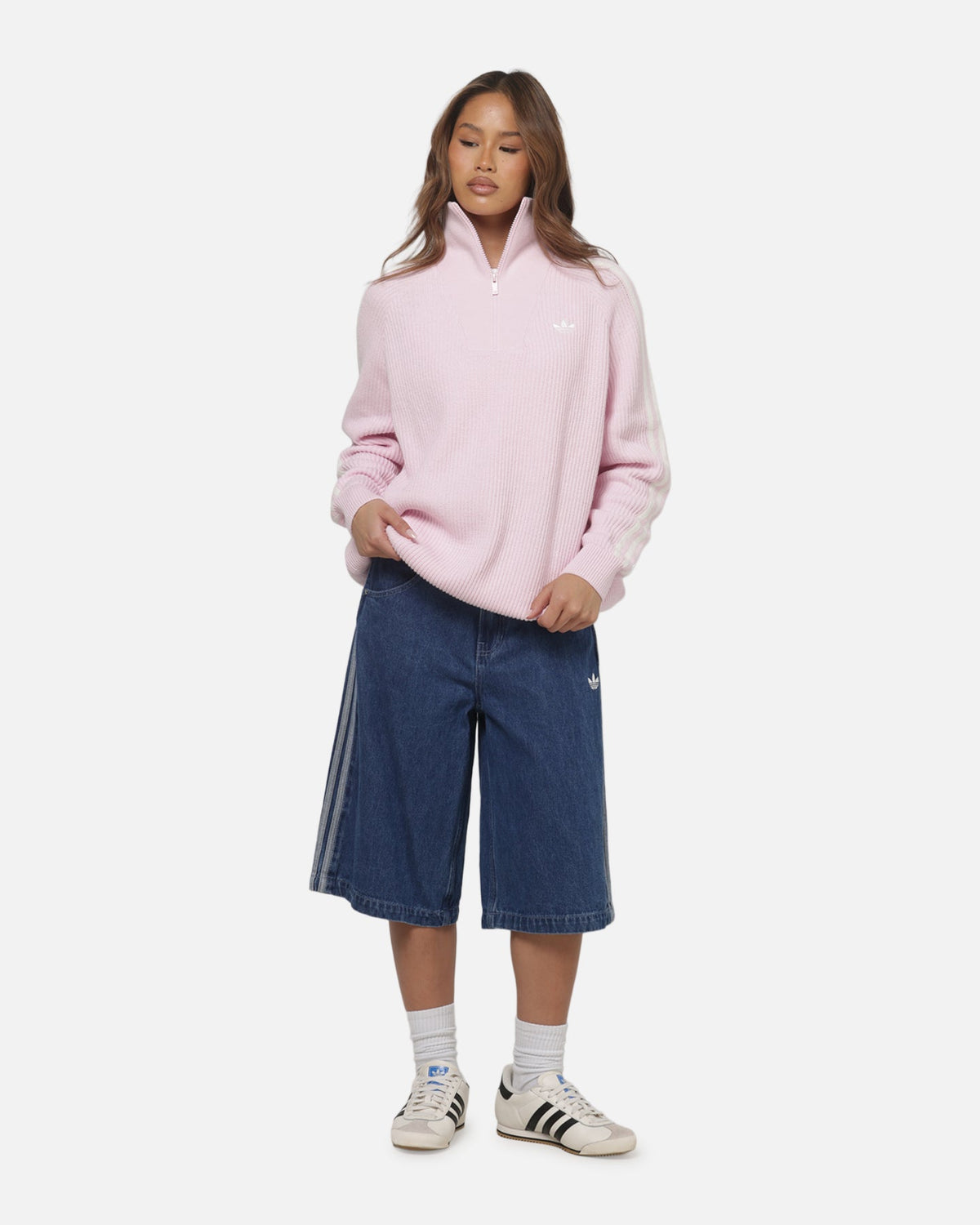 Best-Selling Adidas Women's Funnel Neck Quarter Zip Sweatshirt Pink