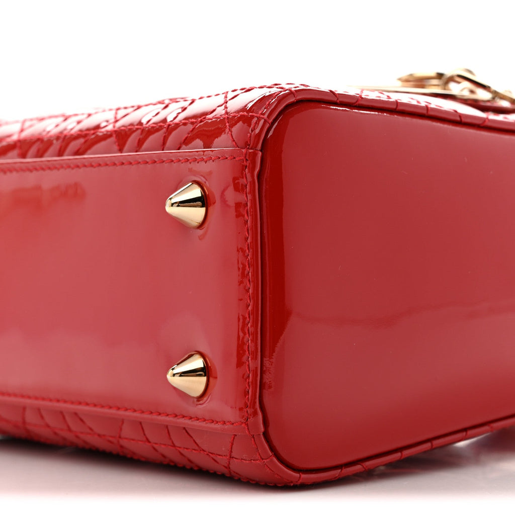 Patent Cannage Small Lady Dior Cherry Red AT My store