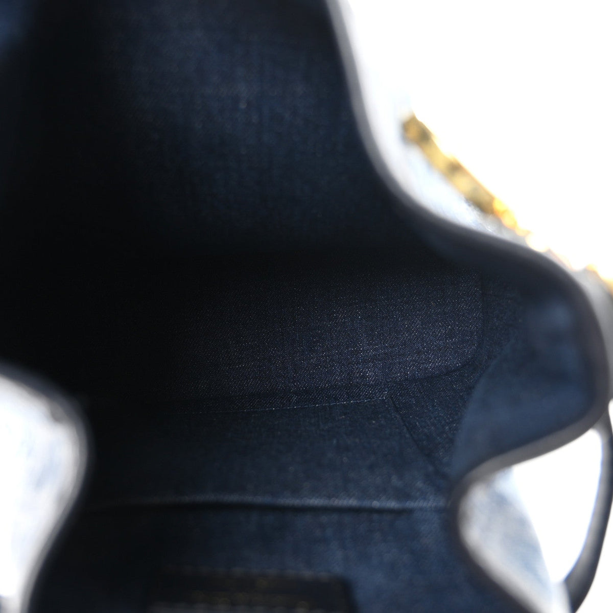 Denim Oblique Jacquard Medium C'est Chain Bucket Bag Denim Blue AT My store
