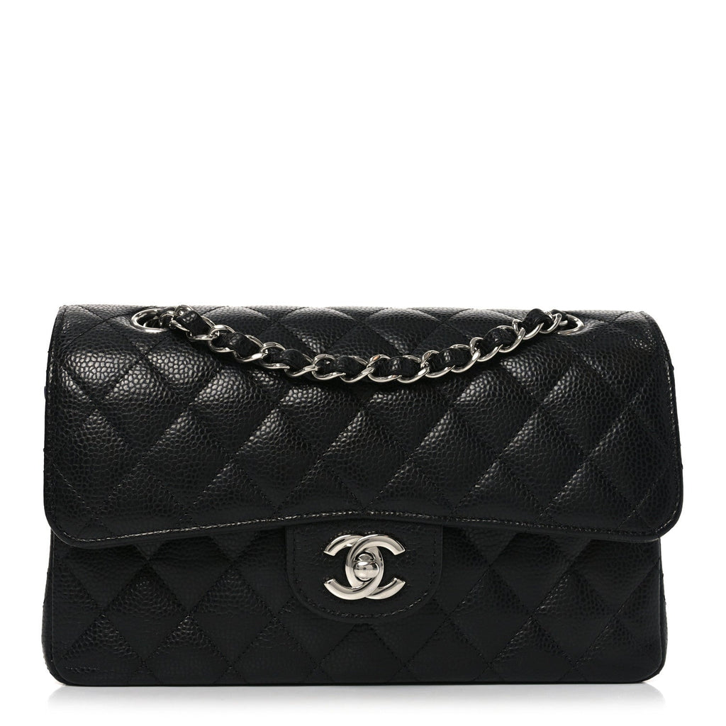 Caviar Quilted Small Double Flap Black At My store
