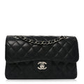 Caviar Quilted Small Double Flap Black At My store