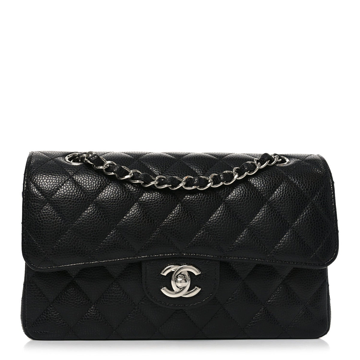 Caviar Quilted Small Double Flap Black At My store