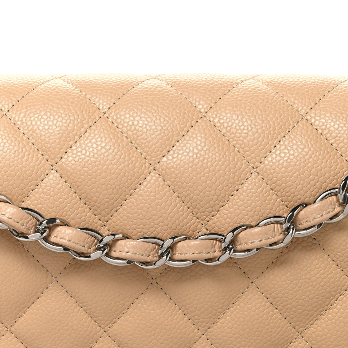 Caviar Quilted Jumbo Double Flap Beige At My store