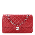 Caviar Quilted Medium Double Flap Red At My store