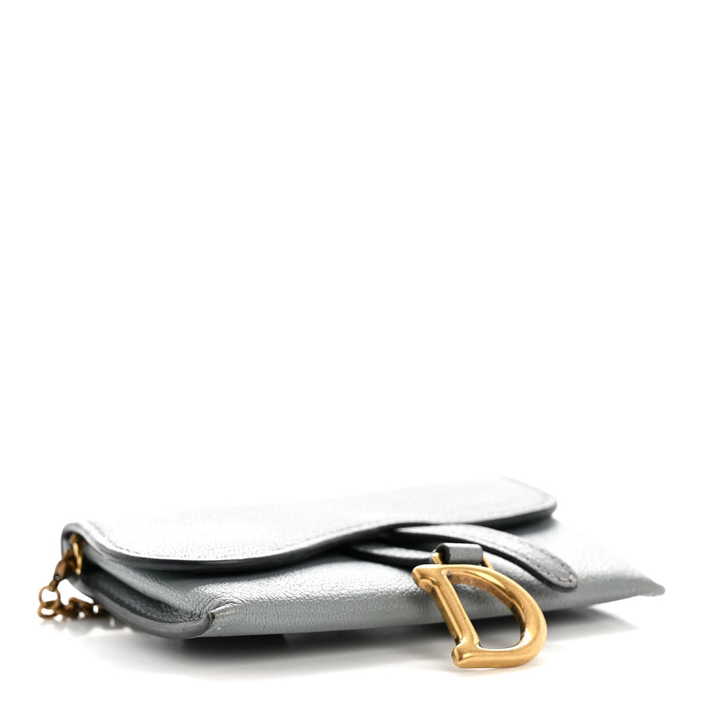 Goatskin Nano Saddle Chain Pouch Blue AT My store
