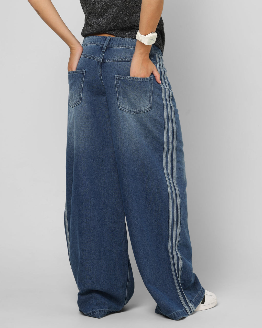 Best-Selling Adidas Women's Denim Wide Pants Indigo Denim