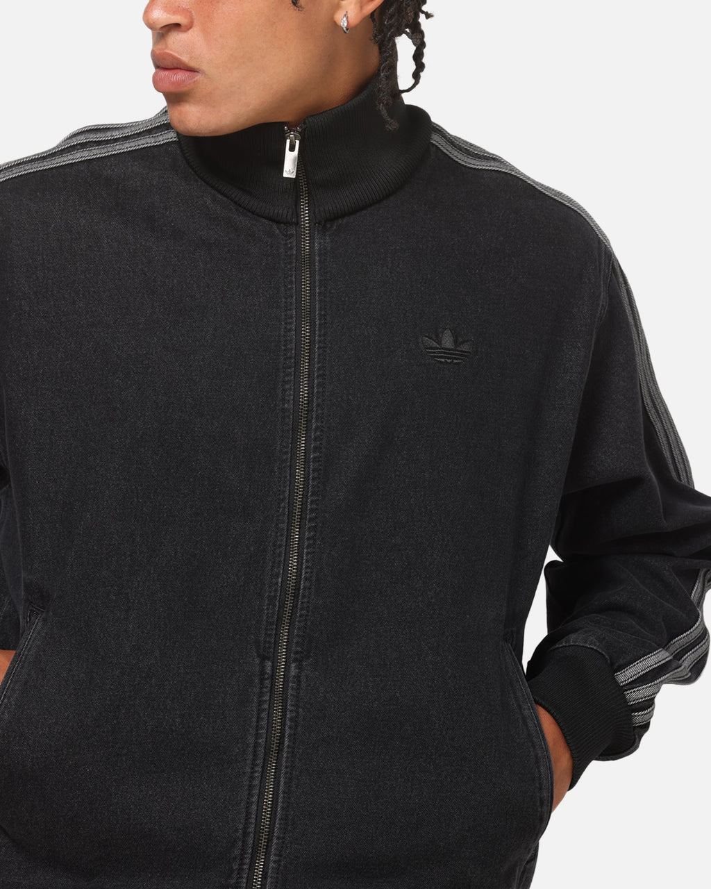 Best-Selling Adidas Adicolor Denim Firebird Track Top Black Denim
