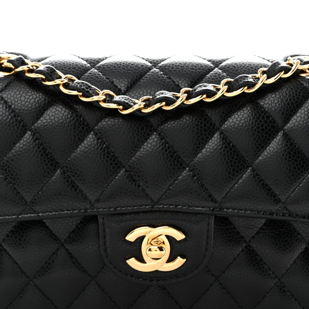 Caviar Quilted Small Double Flap Black At My store