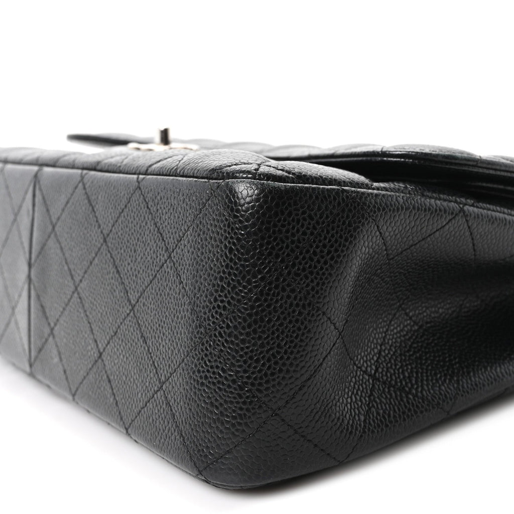 Caviar Quilted Jumbo Double Flap Black At My store