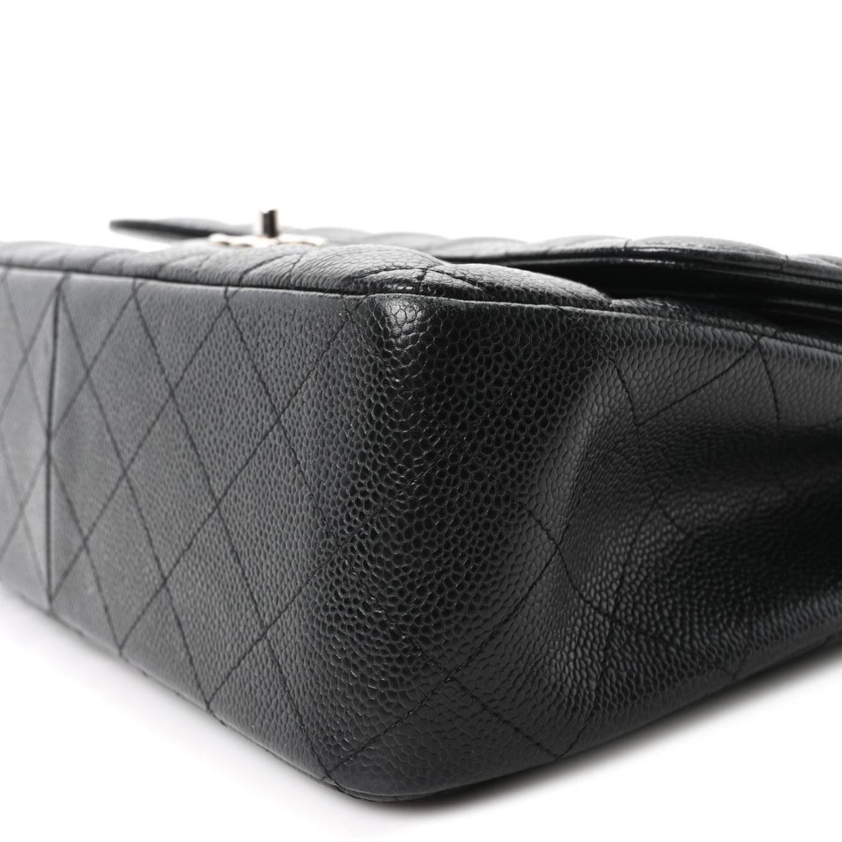 Caviar Quilted Jumbo Double Flap Black At My store