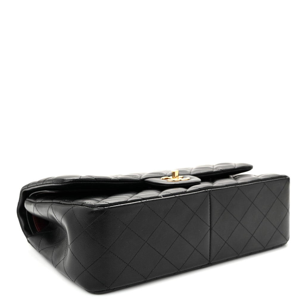 Lambskin Quilted Jumbo Double Flap Black At My store