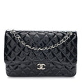 Patent Quilted Jumbo Double Flap Black At My store