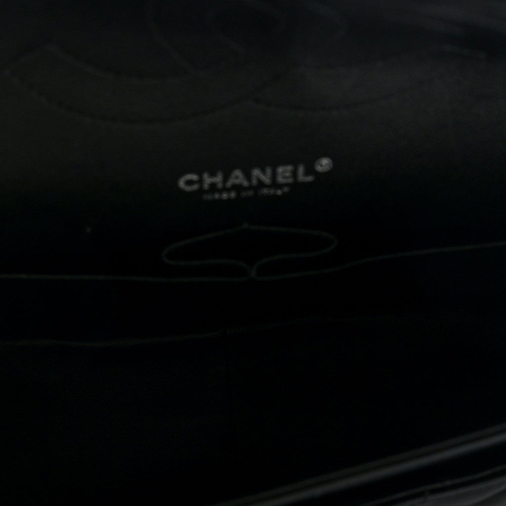 Patent Quilted Jumbo Double Flap Black At My store