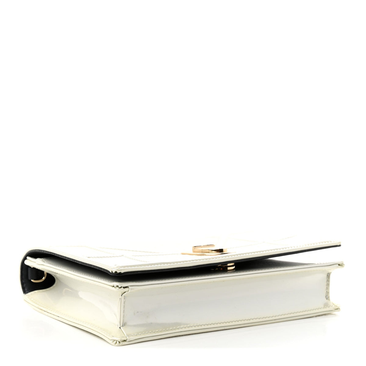 Patent Micro-Cannage Diorama Wallet on Chain Pouch Metallic White AT My store
