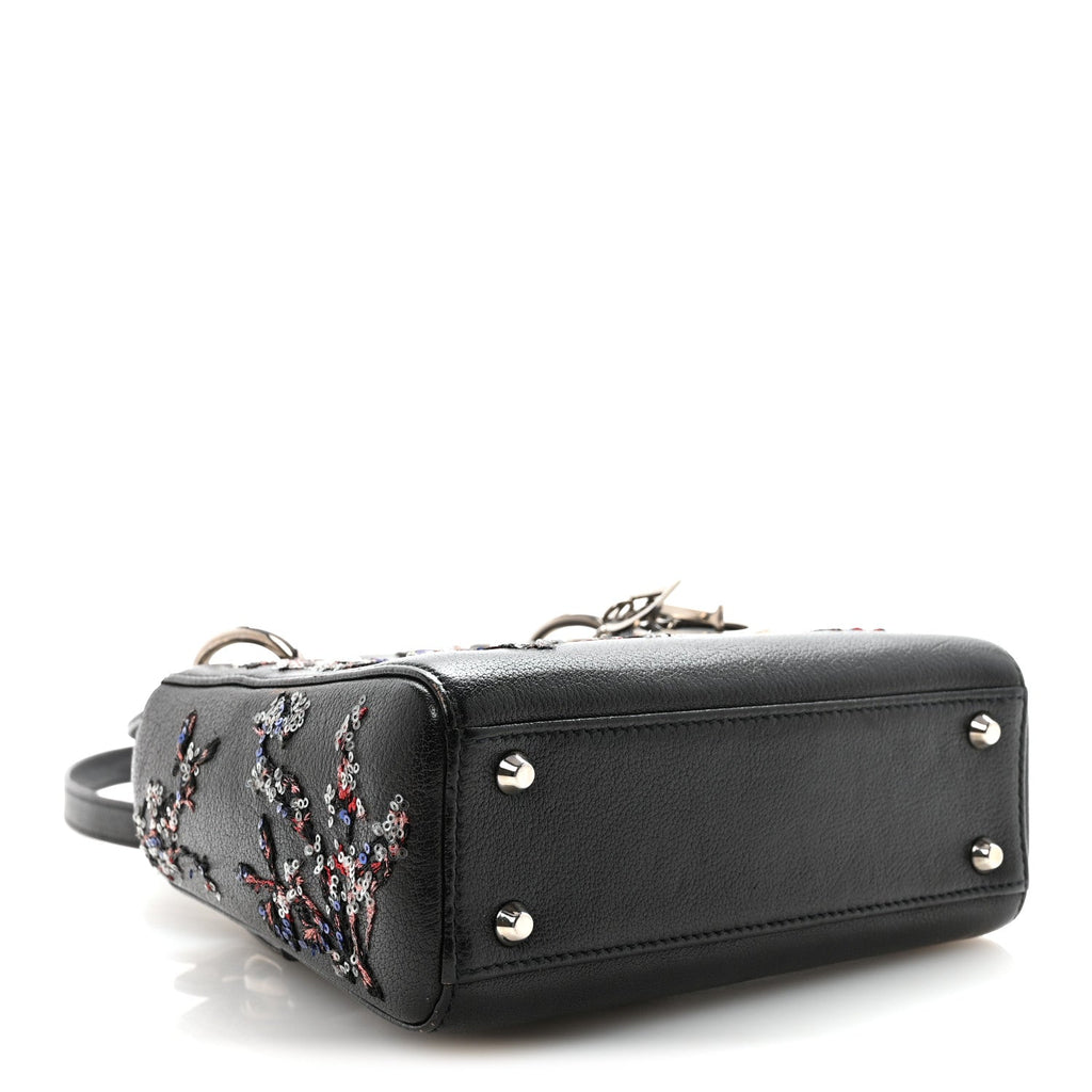 Goatskin Sequin Embroidered Mini Lady Dior Black AT My store