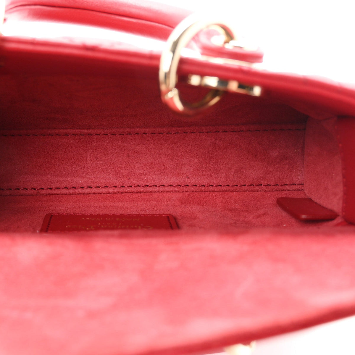 Lambskin Cannage Dioramour Micro Lady D-Joy Red AT My store