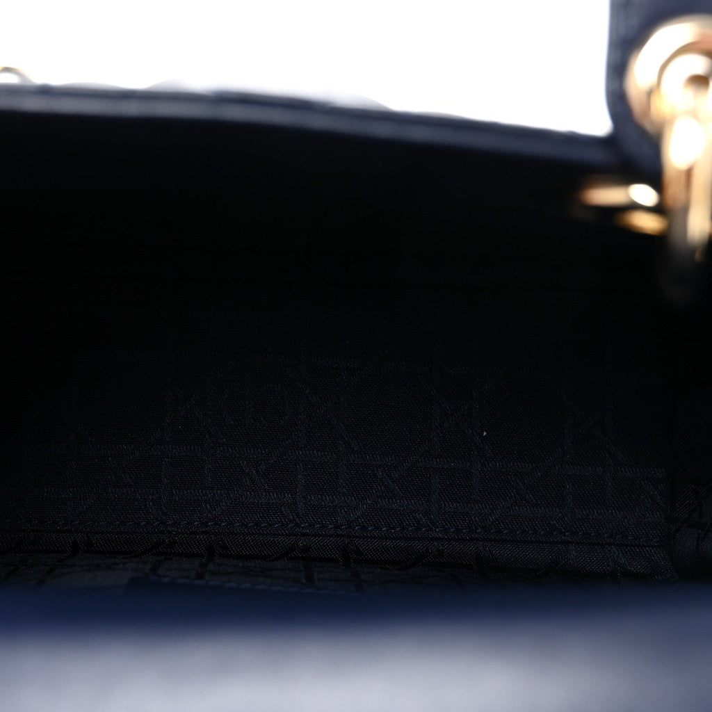 Lambskin Cannage Small Lucky Badges My Lady Dior Navy AT My store