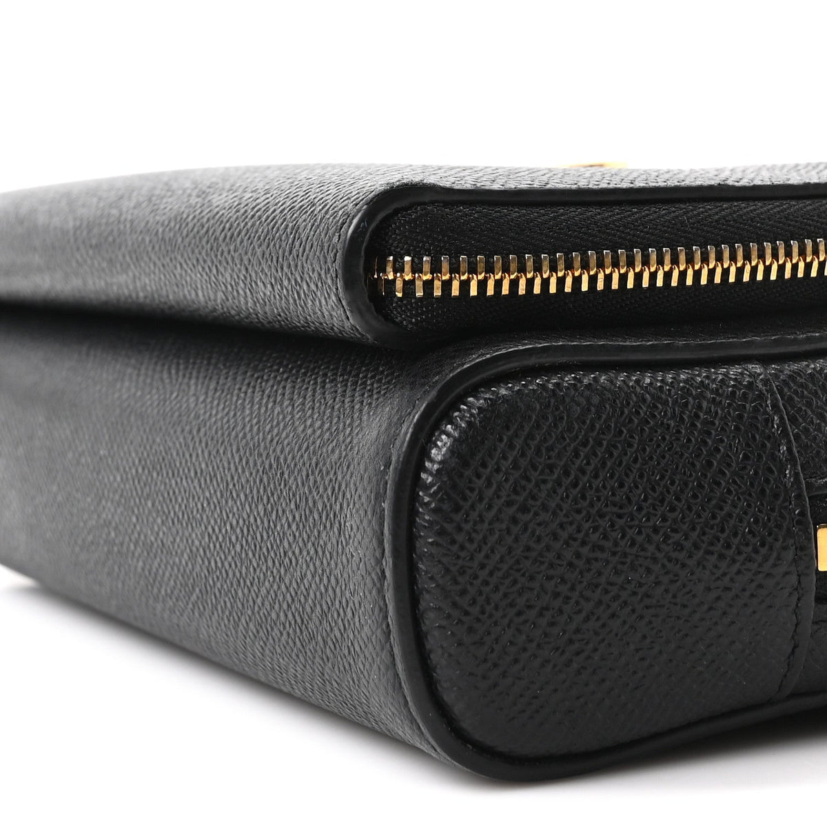 Grained Calfskin Caro Double Pouch Black AT My store