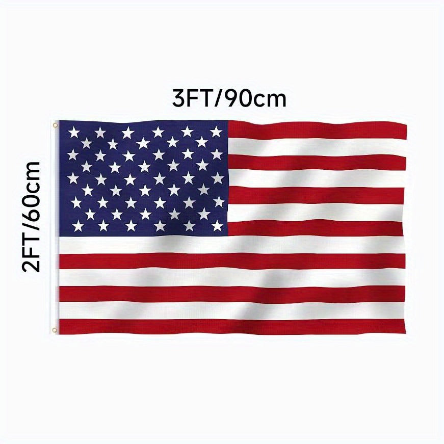 2026 New Production 1pc, American Flag, Bright Color And UV Fade Proof Polyester, Quadruple-Stitched Header And Double Stitched Edges, USA Flag With Brass Grommets For Outdoor Yard Garden Farmhouse Indoor Room Decor