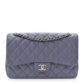 Lambskin Quilted Jumbo Double Flap Light Purple At My store