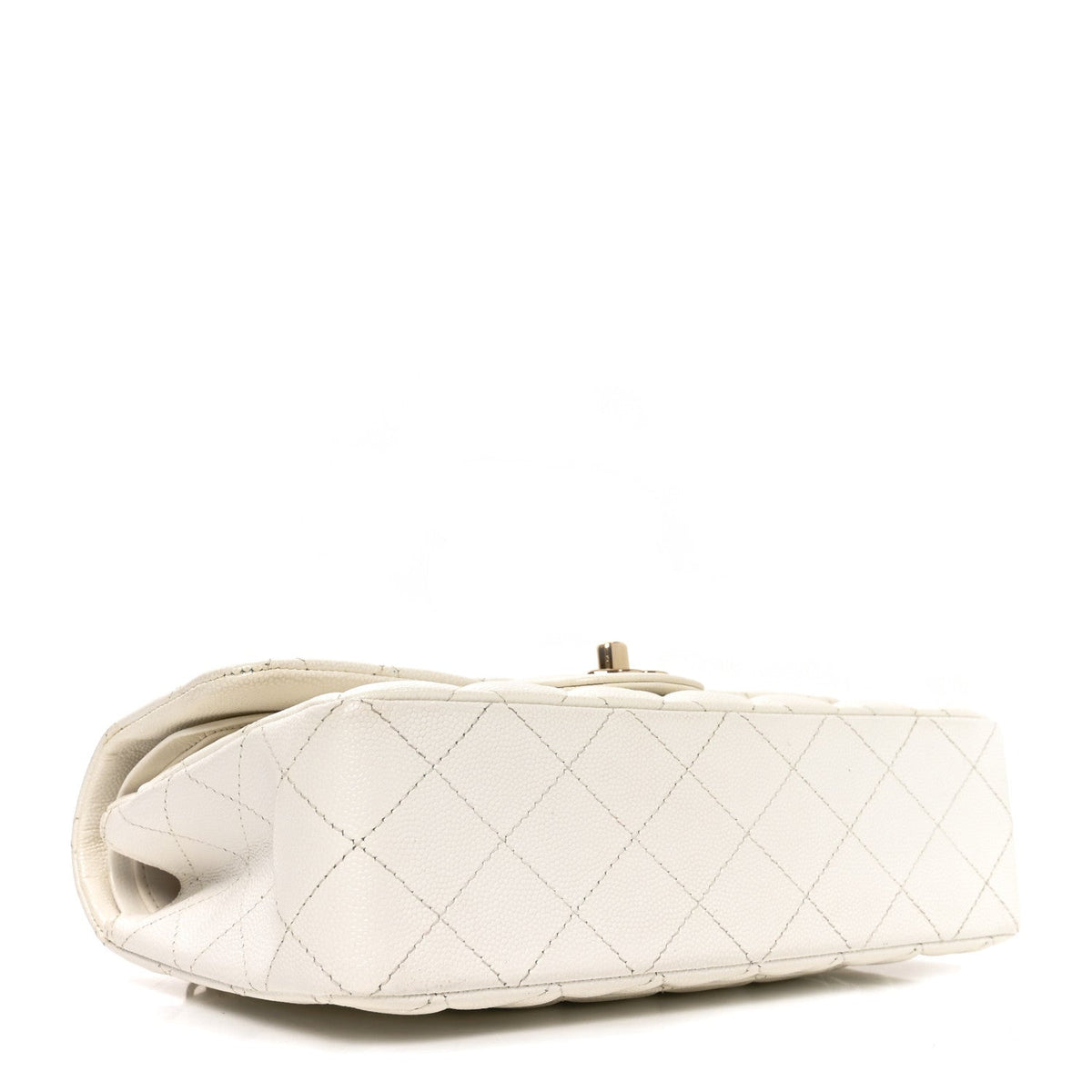 Caviar Quilted Small Double Flap White At My store