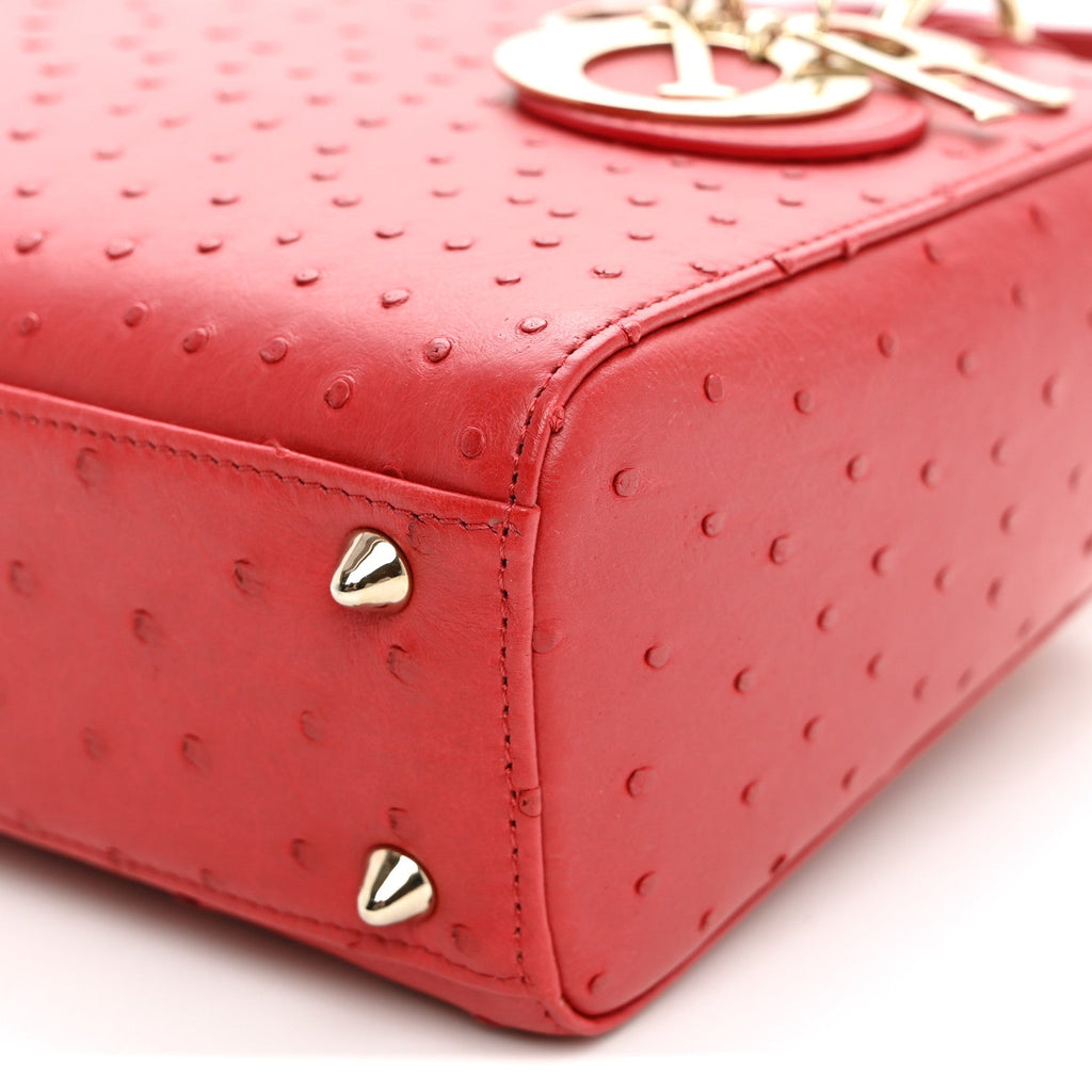 Ostrich Small Lady Dior Red AT My store