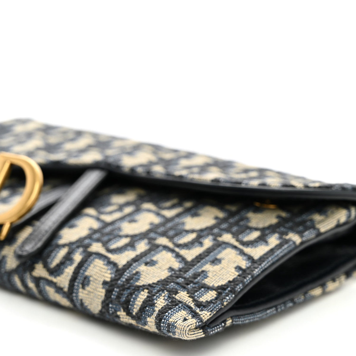 Oblique Saddle Chain Long Wallet Blue AT My store