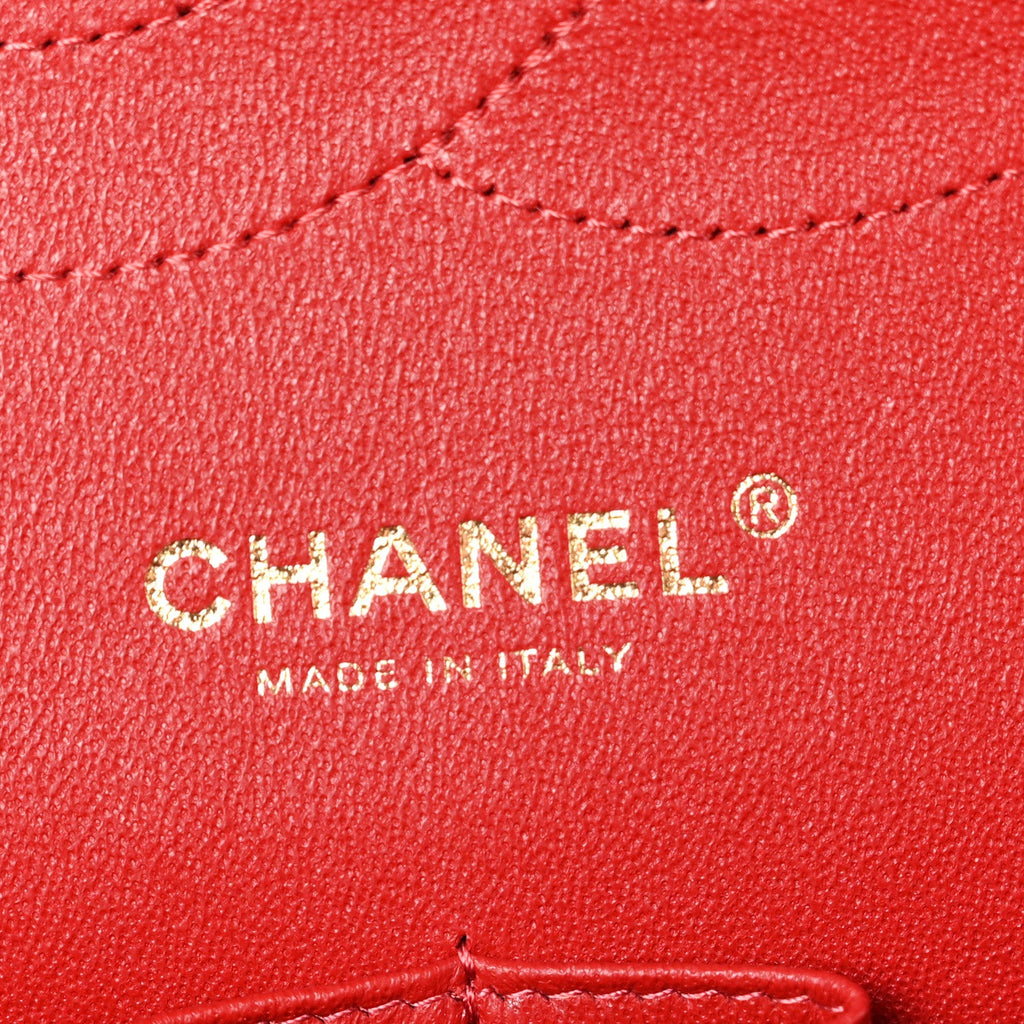 Caviar Quilted Jumbo Double Flap Red At My store
