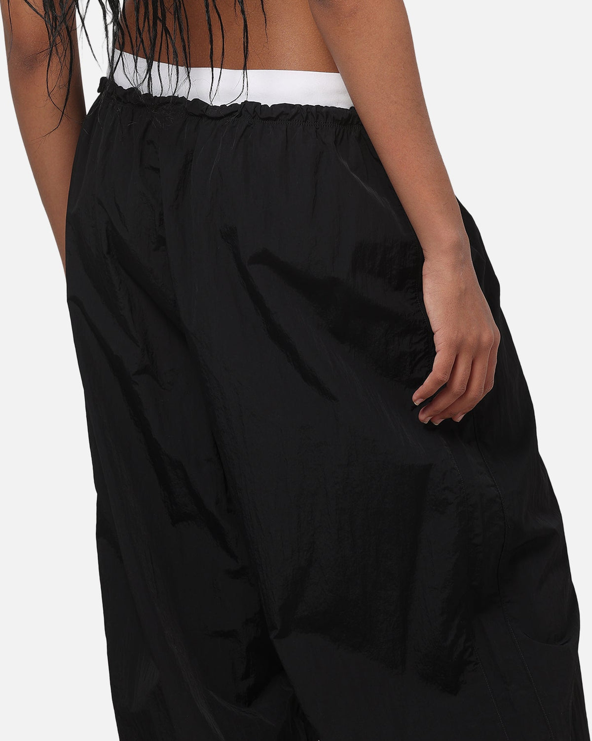 Top Seller Nike Women's Sportswear Loose High-Waisted Parachute Pants Black/Black/White