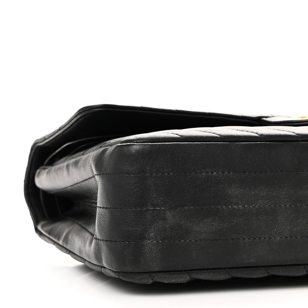 Lambskin Chevron Quilted Medium Double Flap Black At My store