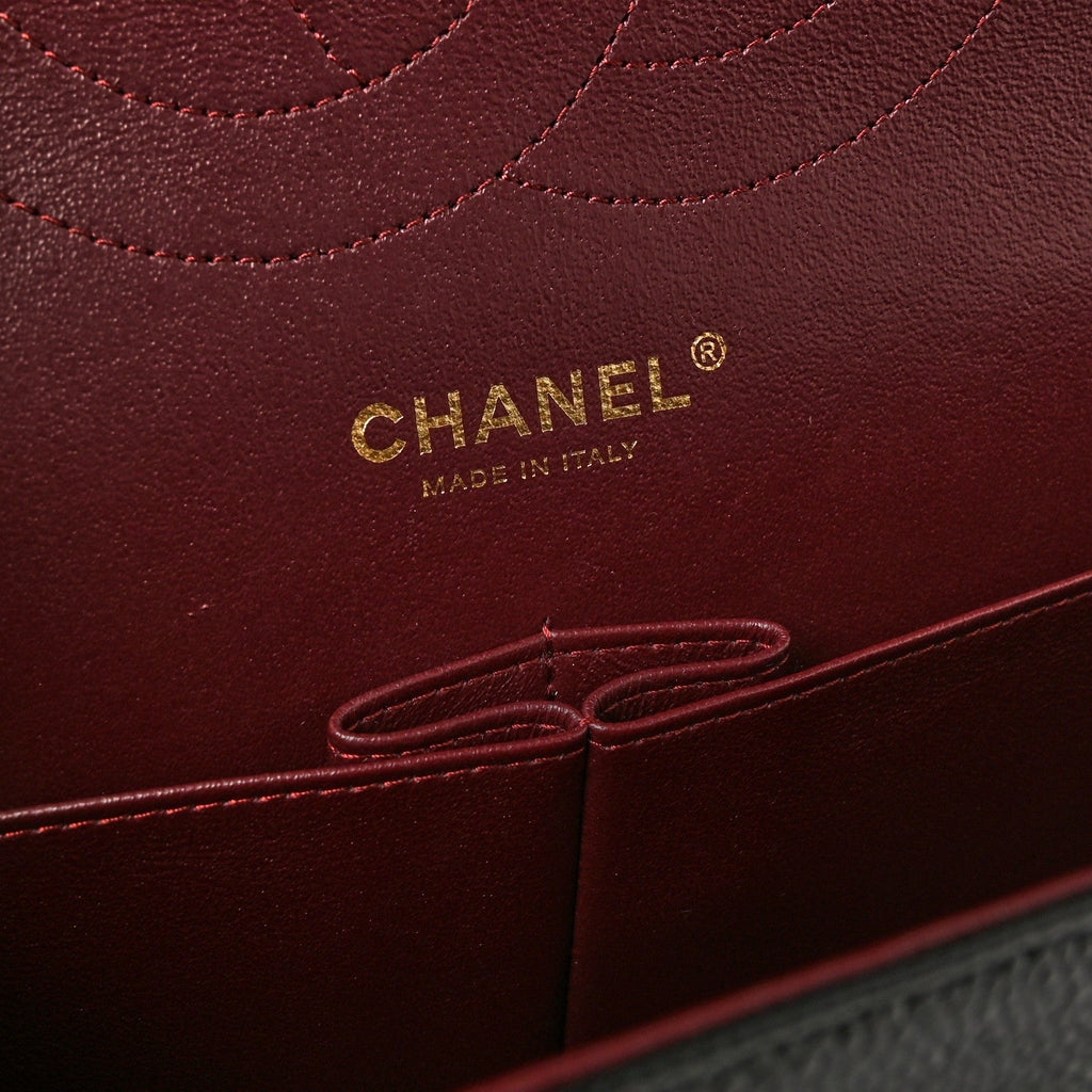 Caviar Quilted Jumbo Double Flap Black At My store