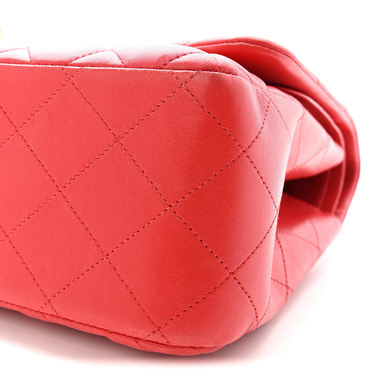 Lambskin Quilted Jumbo Double Flap Red At My store